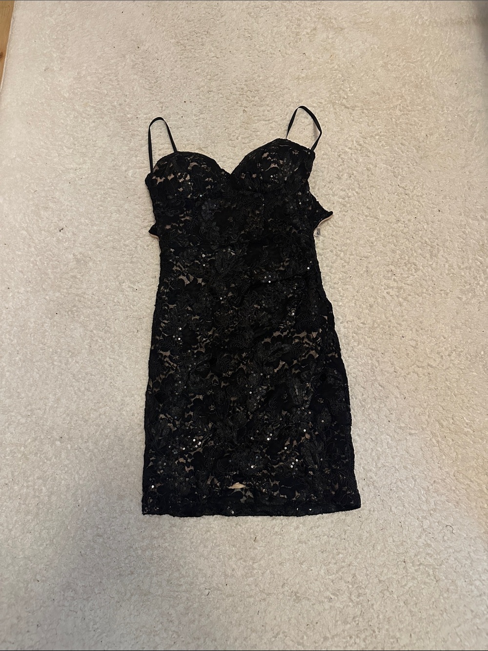 Black Lace Spaghetti Strap Dress - Elegant Evening Wear